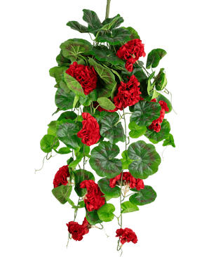 Artificial hanging plant geranium 75 cm red - Easyplants Artificial Plants & Flowers
