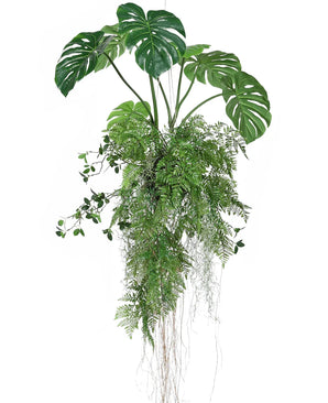 Artificial Hanging Plant Monstera/fern Ball 100 cm XL