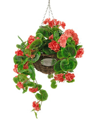 Artificial Begonia Pink in Basket UV-resistant 70cm