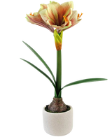 Artificial flower amaryllis real touch red/yellow 48 cm - Easyplants Artificial Plants & Flowers
