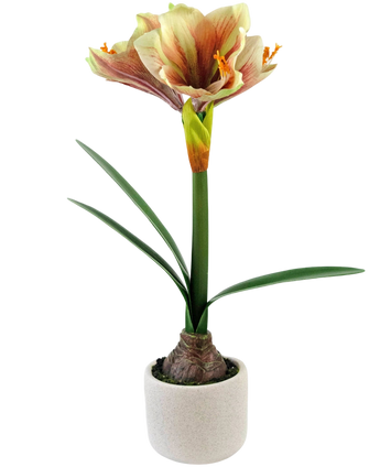 Artificial flower amaryllis real touch red/yellow 48 cm - Easyplants Artificial Plants & Flowers