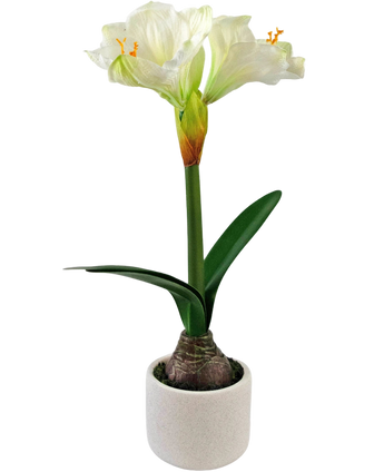 Artificial flower amaryllis real touch white 48 cm - Easyplants Artificial Plants & Flowers