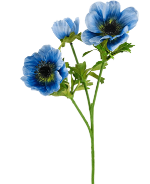 Artificial Flower Anemone Double 56 cm Blue - Easyplants Artificial Plants & Flowers