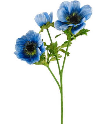 Artificial Flower Anemone Double 56 cm Blue - Easyplants Artificial Plants & Flowers