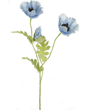 Artificial flower poppy 73 cm blue