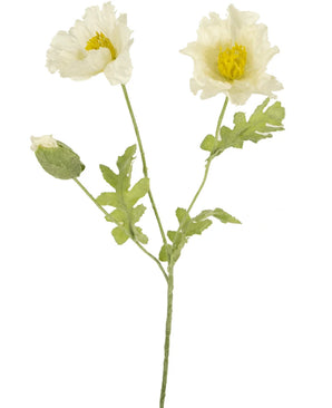 Artificial flower poppy 73 cm white