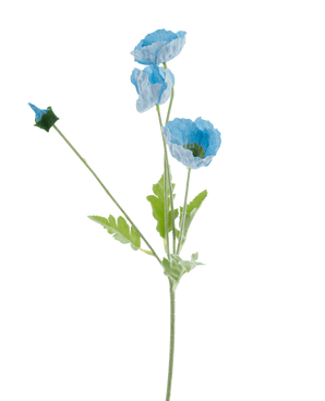 Artificial flower poppy real touch blue 60 cm - Easyplants Artificial Plants & Flowers