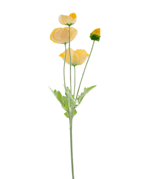 Artificial flower poppy real touch yellow 60 cm - Easyplants Artificial Plants & Flowers