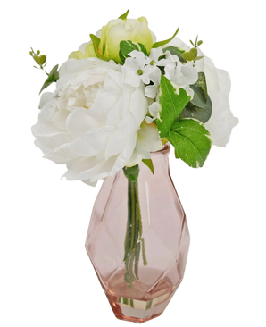Artificial Bouquet in Glass 25 cm - Easyplants Artificial Plants & Flowers