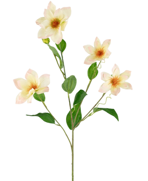 Artificial Clematis Real Touch Pink/Cream 88 cm - Easyplants Artificial Plants & Flowers