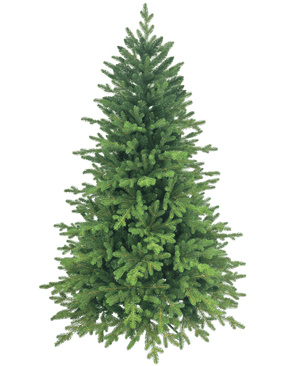 De Kunstkerstboom "Ibsen" PE/PVC staat vol en groen met dichte takken tegen een effen witte achtergrond, klaar voor je favoriete kerstversiering.
