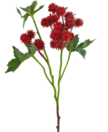 Artificial Branch Ricinus 43 cm Wine Red - Easyplants Artificial Plants & Flowers
