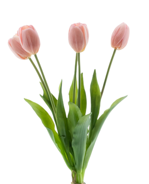 Artificial tulip bouquet Real Touch pink 40 cm