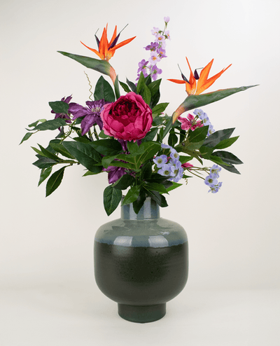 Zijden kunstbloemen boeket Caribbean Sunset