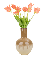 Silk artificial flowers bouquet French parakeet tulip coral - Easyplants Artificial Plants & Flowers