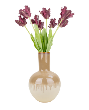Silk artificial flowers bouquet French parakeet Tulp Purple