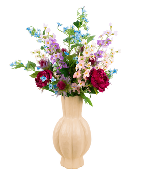 Silk artificial flowers bouquet moonlit meadow