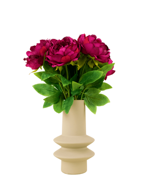 Silk Artificial Flowers Bouquet Peony Aubergine