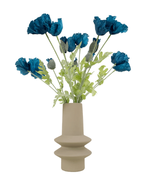 Silk artificial flowers bouquet poppy blue
