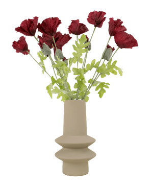 Silk artificial flowers bouquet poppy bordeaux
