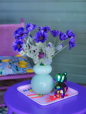 Silk artificial flowers bouquet poppy purple