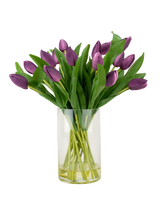 Silk artificial bouquet Tulips in vase Purple - Easyplants Artificial Plants & Flowers