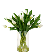 Silk Artificial bouquet tulips in vase white - Easyplants Artificial Plants & Flowers