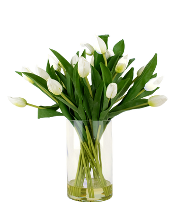 Silk Artificial bouquet tulips in vase white - Easyplants Artificial Plants & Flowers