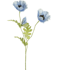 Artificial flower poppy 73 cm blue