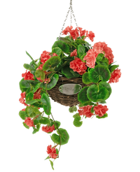 Artificial Begonia Pink in Basket UV-resistant 70cm