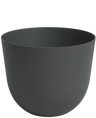 The Planter Havanna Ø20cm x H17cm is a plain, dark gray, round plastic planter with smooth sides and a matte finish, shown against a white background.