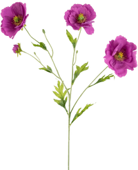 Artificial Klaproos Real Touch Purple 65cm