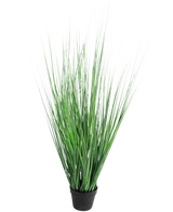 The Artificial Grass Plant Onion 130 cm fire retardant is an ornamental grass plant in a pot with long, slender green leaves, against a plain white background.