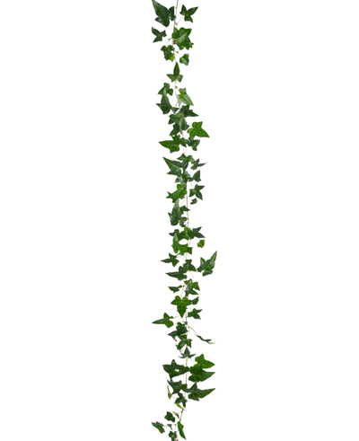 The Artificial hanging plant Ivy Boston Garland 180 cm green has a long green ivy tendril with multiple leaves, hanging vertically against a plain white background.