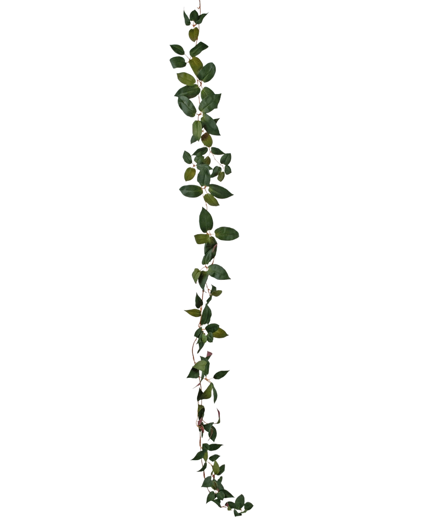 The Art Tradescantia Garland Green 180 cm is a single green leaf vine that is depicted vertically against a plain white background.