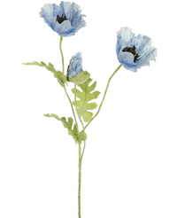 Artificial flower poppy 73 cm blue